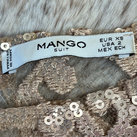 Mango | Sheer Sequin Mini Dress with 3/4 Flared Sleeves - Picture 4 of 13